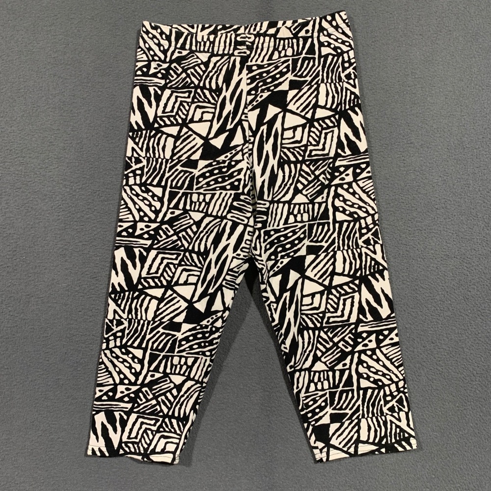 Rainbeau Bodywear Vintage 90s Black White Abstract‎ Geometric Capri Pants USA